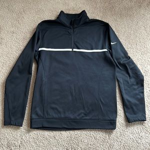 Nike Golf Therma Fit Black and White 1/4 Zip Performance Pullover Sz Small